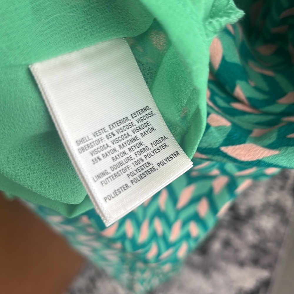 Anthropologie Maeve Evaline Smocked Waist Green Print Dress - Picture 6 of 7